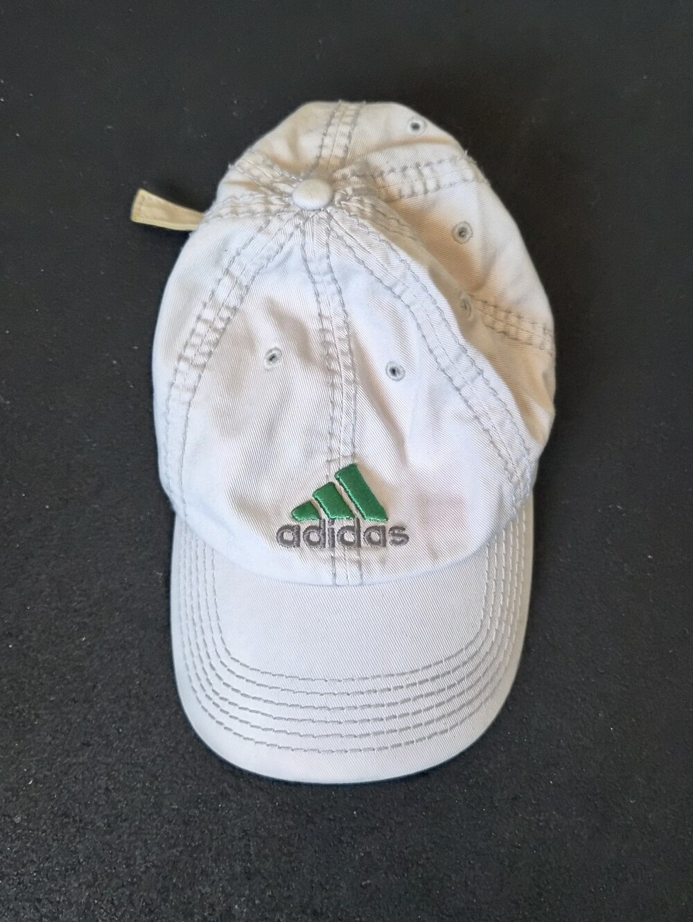adidas White Cap with Green Logo
